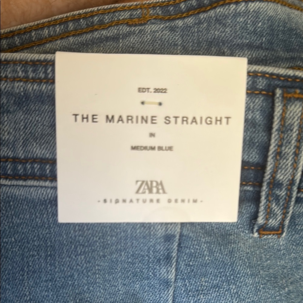 Zara Marine Straight Jeans in Blue
